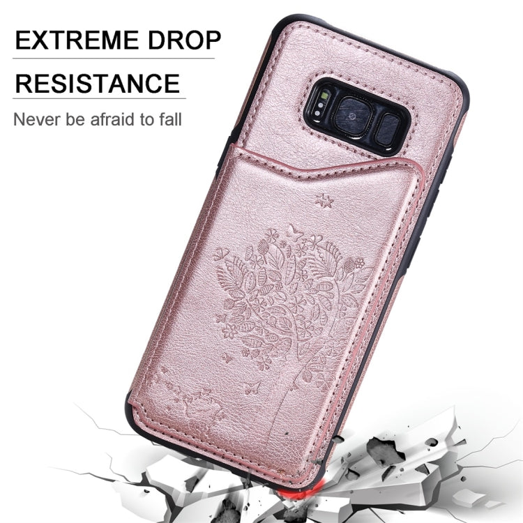 Cat Tree Embossing Pattern Shockproof Protective Case with Card Slots & Photo Frame