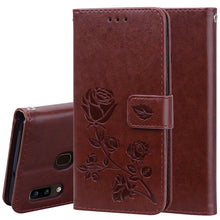 Load image into Gallery viewer, Pressed Printing Rose Pattern Horizontal Flip PU Leather Case with Holder &amp; Card Slots &amp; Wallet