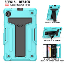 Load image into Gallery viewer, T-shaped Bracket Contrast Color Shockproof PC + Silicone Protective Case, For Huawei MatePad T8, For Huawei MediaPad T5