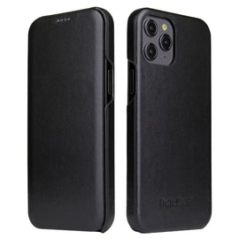 Fierre Shann Business Magnetic Horizontal Flip Genuine Leather Case, For iPhone 12 mini, For iPhone 12 / 12 Pro, For iPhone 12 Pro Max