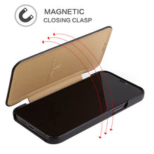 Load image into Gallery viewer, Fierre Shann Business Magnetic Horizontal Flip Genuine Leather Case, For iPhone 12 mini, For iPhone 12 / 12 Pro, For iPhone 12 Pro Max