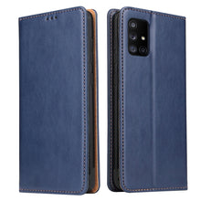 Load image into Gallery viewer, Fierre Shann PU Genuine Leather Texture Horizontal Flip Leather Case with Holder &amp; Card Slots &amp; Wallet, For Samsung Galaxy A31, For Samsung Galaxy A51 5G, For Samsung Galaxy A71 5G