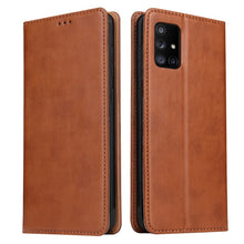Load image into Gallery viewer, Fierre Shann PU Genuine Leather Texture Horizontal Flip Leather Case with Holder &amp; Card Slots &amp; Wallet, For Samsung Galaxy A31, For Samsung Galaxy A51 5G, For Samsung Galaxy A71 5G