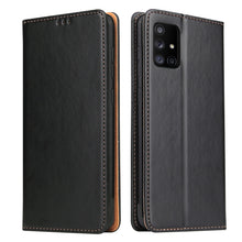 Load image into Gallery viewer, Fierre Shann PU Genuine Leather Texture Horizontal Flip Leather Case with Holder &amp; Card Slots &amp; Wallet, For Samsung Galaxy A31, For Samsung Galaxy A51 5G, For Samsung Galaxy A71 5G