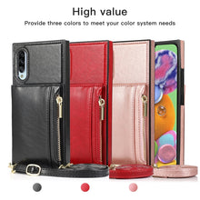 Load image into Gallery viewer, Square Zipper Wallet Bag TPU+PU Back Cover Case with Holder &amp; Card Slots &amp; Wallet &amp; Cross-body Strap, For Samsung Galaxy A90 5G, For Samsung Galaxy Note9, For Samsung Galaxy Note10, For Samsung Galaxy Note10 Pro, For Samsung Galaxy S9                  ...