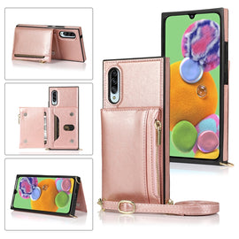 Square Zipper Wallet Bag TPU+PU Back Cover Case with Holder & Card Slots & Wallet & Cross-body Strap, For Samsung Galaxy A90 5G, For Samsung Galaxy Note9, For Samsung Galaxy Note10, For Samsung Galaxy Note10 Pro, For Samsung Galaxy S9                  ...