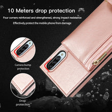 Load image into Gallery viewer, Square Zipper Wallet Bag TPU+PU Back Cover Case with Holder &amp; Card Slots &amp; Wallet &amp; Cross-body Strap, For Samsung Galaxy A90 5G, For Samsung Galaxy Note9, For Samsung Galaxy Note10, For Samsung Galaxy Note10 Pro, For Samsung Galaxy S9                  ...