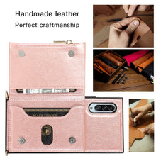 Load image into Gallery viewer, Square Zipper Wallet Bag TPU+PU Back Cover Case with Holder &amp; Card Slots &amp; Wallet &amp; Cross-body Strap, For Samsung Galaxy A90 5G, For Samsung Galaxy Note9, For Samsung Galaxy Note10, For Samsung Galaxy Note10 Pro, For Samsung Galaxy S9                  ...