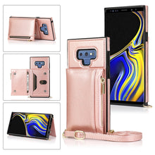 Load image into Gallery viewer, Square Zipper Wallet Bag TPU+PU Back Cover Case with Holder &amp; Card Slots &amp; Wallet &amp; Cross-body Strap, For Samsung Galaxy A90 5G, For Samsung Galaxy Note9, For Samsung Galaxy Note10, For Samsung Galaxy Note10 Pro, For Samsung Galaxy S9                  ...
