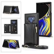 Load image into Gallery viewer, Square Zipper Wallet Bag TPU+PU Back Cover Case with Holder &amp; Card Slots &amp; Wallet &amp; Cross-body Strap, For Samsung Galaxy A90 5G, For Samsung Galaxy Note9, For Samsung Galaxy Note10, For Samsung Galaxy Note10 Pro, For Samsung Galaxy S9                  ...