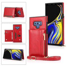Load image into Gallery viewer, Square Zipper Wallet Bag TPU+PU Back Cover Case with Holder &amp; Card Slots &amp; Wallet &amp; Cross-body Strap, For Samsung Galaxy A90 5G, For Samsung Galaxy Note9, For Samsung Galaxy Note10, For Samsung Galaxy Note10 Pro, For Samsung Galaxy S9                  ...