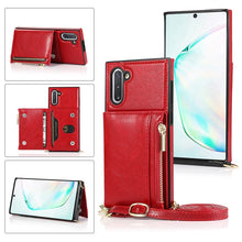 Load image into Gallery viewer, Square Zipper Wallet Bag TPU+PU Back Cover Case with Holder &amp; Card Slots &amp; Wallet &amp; Cross-body Strap, For Samsung Galaxy A90 5G, For Samsung Galaxy Note9, For Samsung Galaxy Note10, For Samsung Galaxy Note10 Pro, For Samsung Galaxy S9                  ...