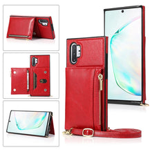 Load image into Gallery viewer, Square Zipper Wallet Bag TPU+PU Back Cover Case with Holder &amp; Card Slots &amp; Wallet &amp; Cross-body Strap, For Samsung Galaxy A90 5G, For Samsung Galaxy Note9, For Samsung Galaxy Note10, For Samsung Galaxy Note10 Pro, For Samsung Galaxy S9                  ...
