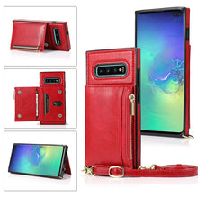 Load image into Gallery viewer, Square Zipper Wallet Bag TPU+PU Back Cover Case with Holder &amp; Card Slots &amp; Wallet &amp; Cross-body Strap, For Samsung Galaxy A90 5G, For Samsung Galaxy Note9, For Samsung Galaxy Note10, For Samsung Galaxy Note10 Pro, For Samsung Galaxy S9                  ...