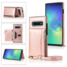 Load image into Gallery viewer, Square Zipper Wallet Bag TPU+PU Back Cover Case with Holder &amp; Card Slots &amp; Wallet &amp; Cross-body Strap, For Samsung Galaxy A90 5G, For Samsung Galaxy Note9, For Samsung Galaxy Note10, For Samsung Galaxy Note10 Pro, For Samsung Galaxy S9                  ...