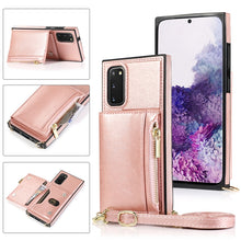 Load image into Gallery viewer, Square Zipper Wallet Bag TPU+PU Back Cover Case with Holder &amp; Card Slots &amp; Wallet &amp; Cross-body Strap, For Samsung Galaxy A90 5G, For Samsung Galaxy Note9, For Samsung Galaxy Note10, For Samsung Galaxy Note10 Pro, For Samsung Galaxy S9                  ...