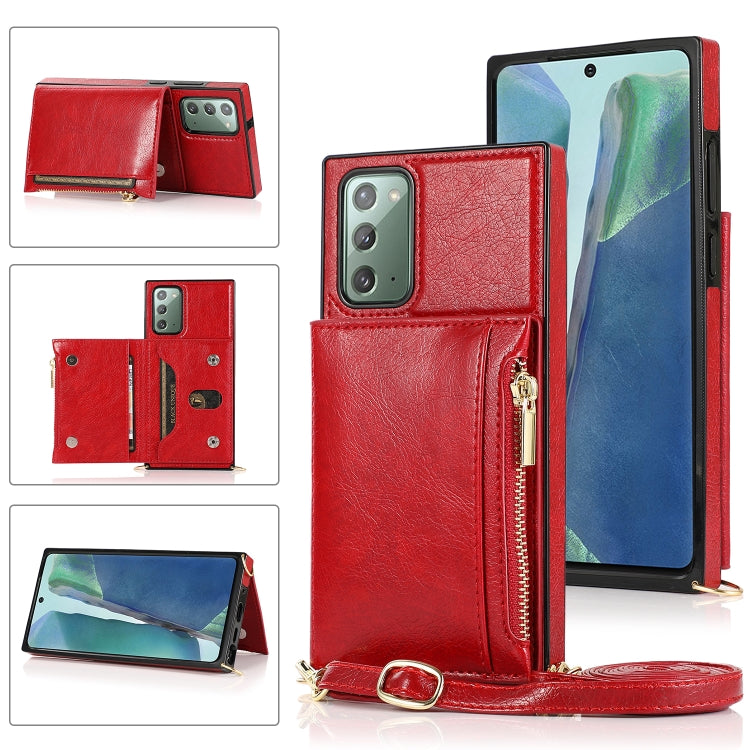 Square Zipper Wallet Bag TPU+PU Back Cover Case with Holder & Card Slots & Wallet & Cross-body Strap, For Samsung Galaxy A90 5G, For Samsung Galaxy Note9, For Samsung Galaxy Note10, For Samsung Galaxy Note10 Pro, For Samsung Galaxy S9                  ...