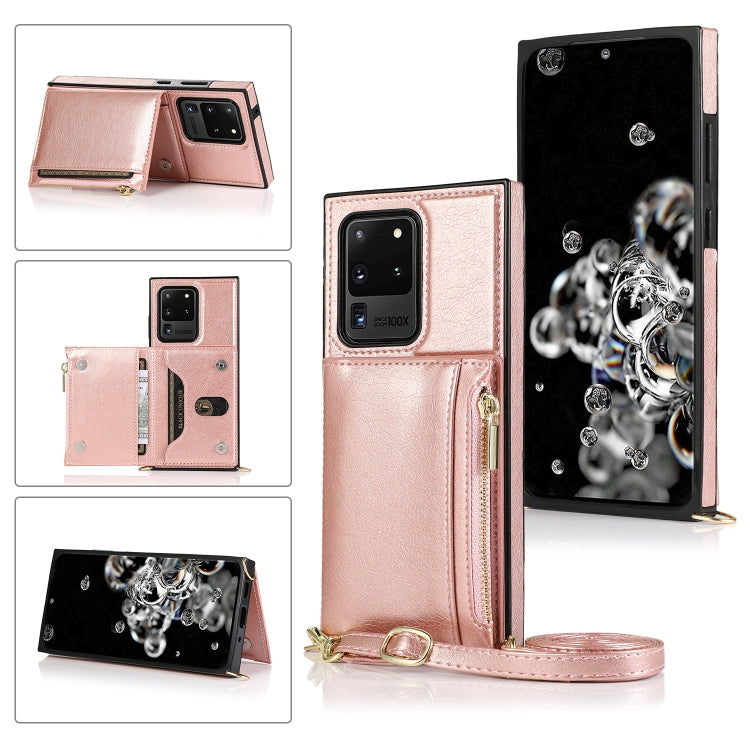 Square Zipper Wallet Bag TPU+PU Back Cover Case with Holder & Card Slots & Wallet & Cross-body Strap, For Samsung Galaxy A90 5G, For Samsung Galaxy Note9, For Samsung Galaxy Note10, For Samsung Galaxy Note10 Pro, For Samsung Galaxy S9                  ...