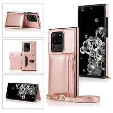 Load image into Gallery viewer, Square Zipper Wallet Bag TPU+PU Back Cover Case with Holder &amp; Card Slots &amp; Wallet &amp; Cross-body Strap, For Samsung Galaxy A90 5G, For Samsung Galaxy Note9, For Samsung Galaxy Note10, For Samsung Galaxy Note10 Pro, For Samsung Galaxy S9                  ...