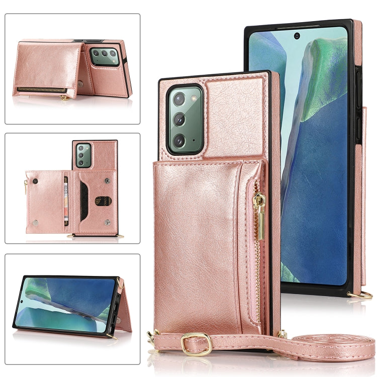Square Zipper Wallet Bag TPU+PU Back Cover Case with Holder & Card Slots & Wallet & Cross-body Strap, For Samsung Galaxy A90 5G, For Samsung Galaxy Note9, For Samsung Galaxy Note10, For Samsung Galaxy Note10 Pro, For Samsung Galaxy S9                  ...