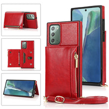 Load image into Gallery viewer, Square Zipper Wallet Bag TPU+PU Back Cover Case with Holder &amp; Card Slots &amp; Wallet &amp; Cross-body Strap, For Samsung Galaxy A90 5G, For Samsung Galaxy Note9, For Samsung Galaxy Note10, For Samsung Galaxy Note10 Pro, For Samsung Galaxy S9                  ...