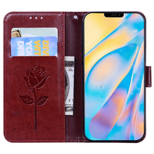 Load image into Gallery viewer, Rose Embossed Horizontal Flip PU Leather Case with Holder &amp; Card Slots &amp; Wallet, For iPhone 12 mini, For iPhone 12, For iPhone 12 Pro, For iPhone 12 Pro Max
