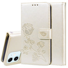 Load image into Gallery viewer, Rose Embossed Horizontal Flip PU Leather Case with Holder &amp; Card Slots &amp; Wallet, For iPhone 12 mini, For iPhone 12, For iPhone 12 Pro, For iPhone 12 Pro Max