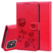 Load image into Gallery viewer, Rose Embossed Horizontal Flip PU Leather Case with Holder &amp; Card Slots &amp; Wallet, For iPhone 12 mini, For iPhone 12, For iPhone 12 Pro, For iPhone 12 Pro Max