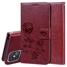 Load image into Gallery viewer, Rose Embossed Horizontal Flip PU Leather Case with Holder &amp; Card Slots &amp; Wallet, For iPhone 12 mini, For iPhone 12, For iPhone 12 Pro, For iPhone 12 Pro Max