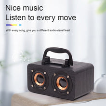 Load image into Gallery viewer, FT-4002 Wooden Wireless Bluetooth Portable Retro Subwoofer Speakers, Support TF card &amp; USB MP3 Playback, Black Wood Grain, Yellow Wood Grain, Red Wood Grain