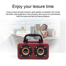 Load image into Gallery viewer, FT-4002 Wooden Wireless Bluetooth Portable Retro Subwoofer Speakers, Support TF card &amp; USB MP3 Playback, Black Wood Grain, Yellow Wood Grain, Red Wood Grain
