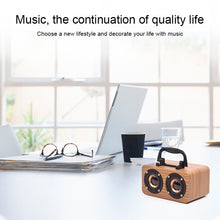 Load image into Gallery viewer, FT-4002 Wooden Wireless Bluetooth Portable Retro Subwoofer Speakers, Support TF card &amp; USB MP3 Playback, Black Wood Grain, Yellow Wood Grain, Red Wood Grain
