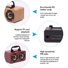 Load image into Gallery viewer, FT-4002 Wooden Wireless Bluetooth Portable Retro Subwoofer Speakers, Support TF card &amp; USB MP3 Playback, Black Wood Grain, Yellow Wood Grain, Red Wood Grain