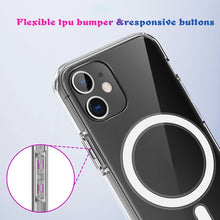 Load image into Gallery viewer, Simple Magnetic Ring All-inclusive Clear Crystal Acrylic PC +TPU Shockproof Case, For iPhone 11, For iPhone 11 Pro, For iPhone 11 Pro Max