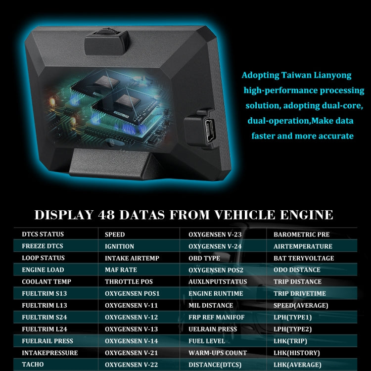 P16 Car HUD Head-up Display OBD2 Fault Code Elimination, P16