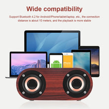 Load image into Gallery viewer, Q8 Bluetooth 4.2 Classic Wooden Double Horns Bluetooth Speaker, Q8(Red Wood Texture), Q8(Walnut Texture)