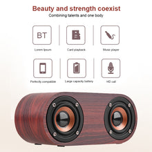 Load image into Gallery viewer, Q8 Bluetooth 4.2 Classic Wooden Double Horns Bluetooth Speaker, Q8(Red Wood Texture), Q8(Walnut Texture)