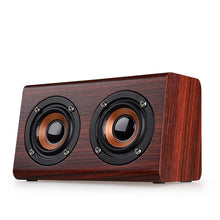 Load image into Gallery viewer, W7 Bluetooth 4.2 Wooden Double Horns Bluetooth Speaker, W7(Red Wood Texture), W7(Light Yellow Wood Texture)