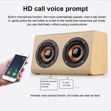 Load image into Gallery viewer, W7 Bluetooth 4.2 Wooden Double Horns Bluetooth Speaker, W7(Red Wood Texture), W7(Light Yellow Wood Texture)