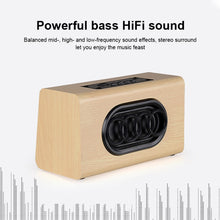 Load image into Gallery viewer, W7 Bluetooth 4.2 Wooden Double Horns Bluetooth Speaker, W7(Red Wood Texture), W7(Light Yellow Wood Texture)