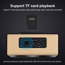 Load image into Gallery viewer, W7 Bluetooth 4.2 Wooden Double Horns Bluetooth Speaker, W7(Red Wood Texture), W7(Light Yellow Wood Texture)