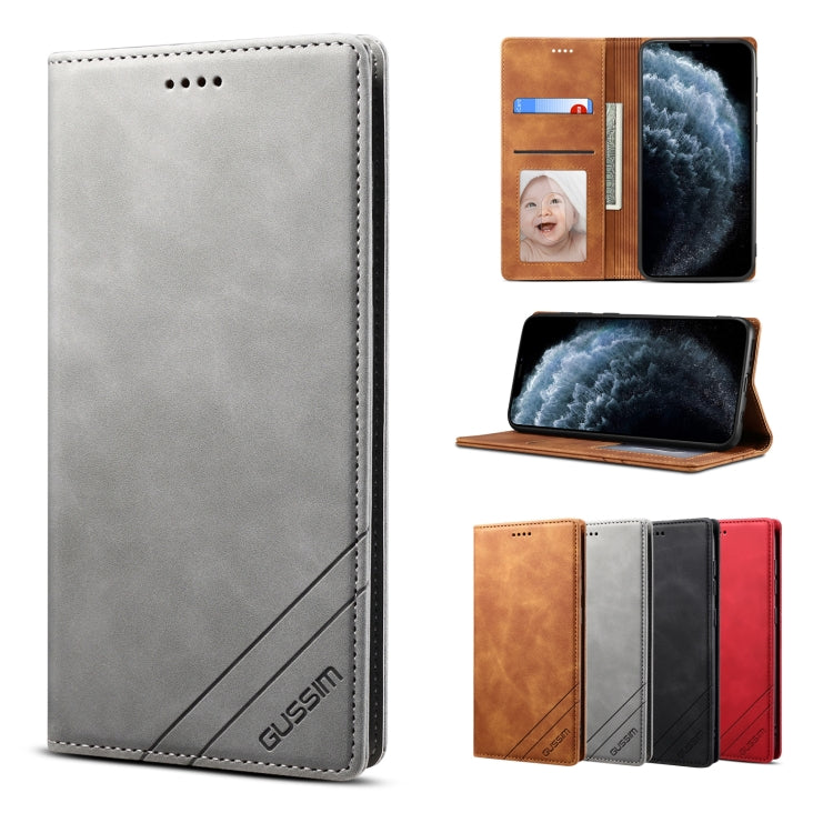 GUSSIM GS-001 Business Style Horizontal Flip Skin Feel PU Leather Case with Holder & Card Slots & Wallet & Photo Frame, For iPhone 6 / 6s, For iPhone 8 Plus / 7 Plus, For iPhone SE 2022 / SE 2020 / 8 / 7, For iPhone XR, For iPhone 11 Pro               ...