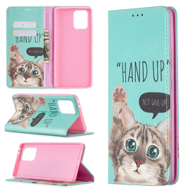 Colored Drawing Pattern Invisible Magnetic Horizontal Flip PU Leather Case with Holder & Card Slots & Wallet, For Samsung Galaxy A91
