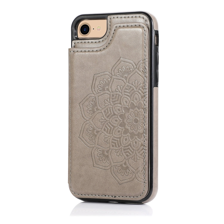 Double Buckle Mandala Pattern PU+TPU Protective Case with Card Slots & Holder & Photo Frame, For iPhone SE 2022 / SE 2020 / 8 / 7, For iPhone 7 Plus / 8 Plus, For iPhone X / XS, For iPhone XR, For iPhone XS Max, For iPhone 11, For iPhone 11 Pro        ...