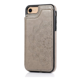 Double Buckle Mandala Pattern PU+TPU Protective Case with Card Slots & Holder & Photo Frame, For iPhone SE 2022 / SE 2020 / 8 / 7, For iPhone 7 Plus / 8 Plus, For iPhone X / XS, For iPhone XR, For iPhone XS Max, For iPhone 11, For iPhone 11 Pro        ...