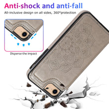 Load image into Gallery viewer, Double Buckle Mandala Pattern PU+TPU Protective Case with Card Slots &amp; Holder &amp; Photo Frame, For iPhone SE 2022 / SE 2020 / 8 / 7, For iPhone 7 Plus / 8 Plus, For iPhone X / XS, For iPhone XR, For iPhone XS Max, For iPhone 11, For iPhone 11 Pro        ...