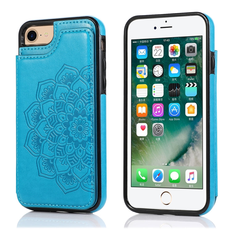 Double Buckle Mandala Pattern PU+TPU Protective Case with Card Slots & Holder & Photo Frame, For iPhone SE 2022 / SE 2020 / 8 / 7, For iPhone 7 Plus / 8 Plus, For iPhone X / XS, For iPhone XR, For iPhone XS Max, For iPhone 11, For iPhone 11 Pro        ...
