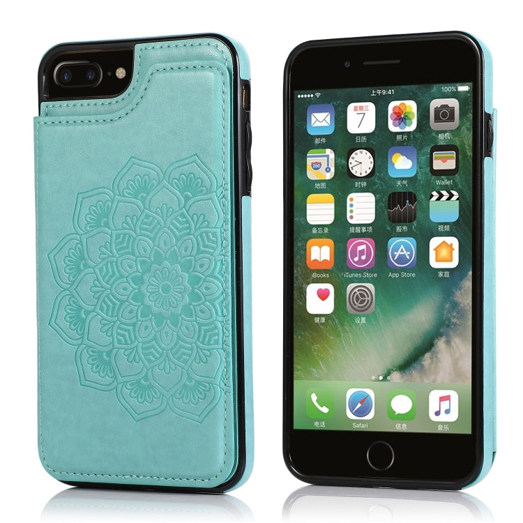 Double Buckle Mandala Pattern PU+TPU Protective Case with Card Slots & Holder & Photo Frame, For iPhone SE 2022 / SE 2020 / 8 / 7, For iPhone 7 Plus / 8 Plus, For iPhone X / XS, For iPhone XR, For iPhone XS Max, For iPhone 11, For iPhone 11 Pro        ...