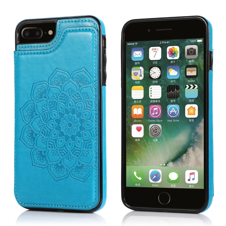Double Buckle Mandala Pattern PU+TPU Protective Case with Card Slots & Holder & Photo Frame, For iPhone SE 2022 / SE 2020 / 8 / 7, For iPhone 7 Plus / 8 Plus, For iPhone X / XS, For iPhone XR, For iPhone XS Max, For iPhone 11, For iPhone 11 Pro        ...