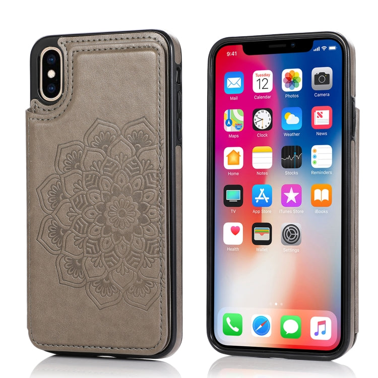 Double Buckle Mandala Pattern PU+TPU Protective Case with Card Slots & Holder & Photo Frame, For iPhone SE 2022 / SE 2020 / 8 / 7, For iPhone 7 Plus / 8 Plus, For iPhone X / XS, For iPhone XR, For iPhone XS Max, For iPhone 11, For iPhone 11 Pro        ...